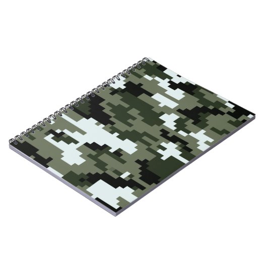 8-bits Pixel Digital Urban Camouflage / Camo Notitieboek (Linkerzijde)