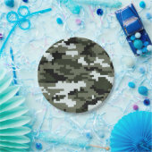 8-bits Pixel Digital Urban Camouflage / Camo Papieren Bordje (Feest)