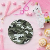 8-bits Pixel Digital Urban Camouflage / Camo Papieren Bordje (Feest)