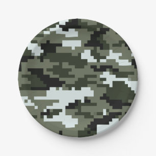 8-bits Pixel Digital Urban Camouflage / Camo Papieren Bordje