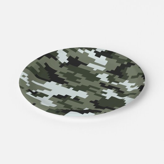 8-bits Pixel Digital Urban Camouflage / Camo Papieren Bordje (Gekanteld)