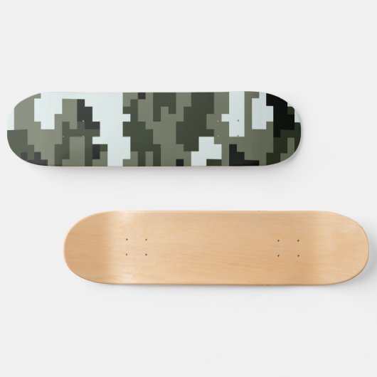 8-bits Pixel Digital Urban Camouflage / Camo Skateboard (Horizontaal)