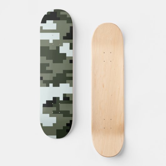 8-bits Pixel Digital Urban Camouflage / Camo Skateboard (Voorkant)