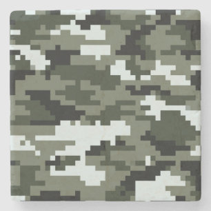 8-bits Pixel Digital Urban Camouflage / Camo Stenen Onderzetter
