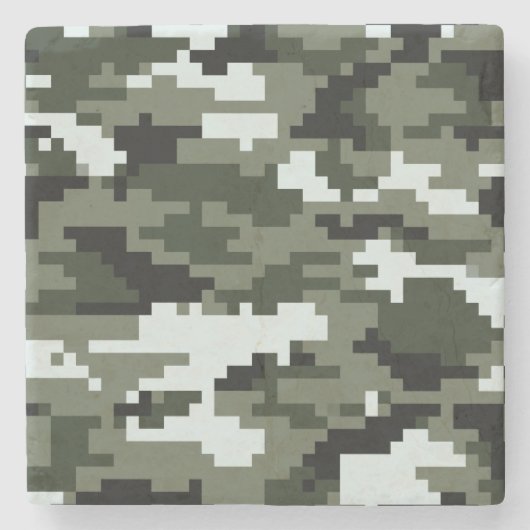 8-bits Pixel Digital Urban Camouflage / Camo Stenen Onderzetter (Voorkant)