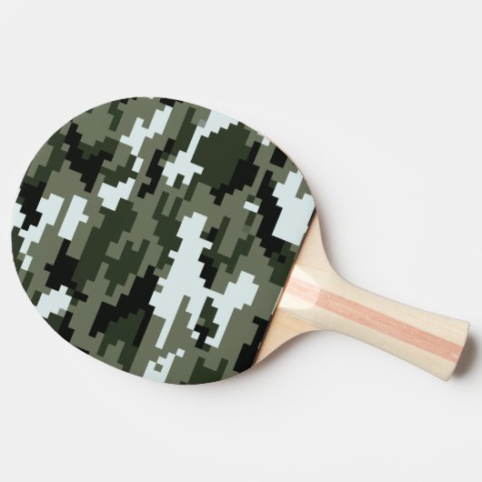 8-bits Pixel Digital Urban Camouflage / Camo Tafeltennisbatje (Zijkant)