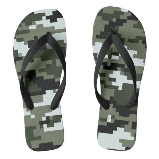 8-bits Pixel Digital Urban Camouflage / Camo Teenslippers (Voetbed)