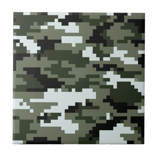 8-bits Pixel Digital Urban Camouflage / Camo Tegeltje (Voorkant)