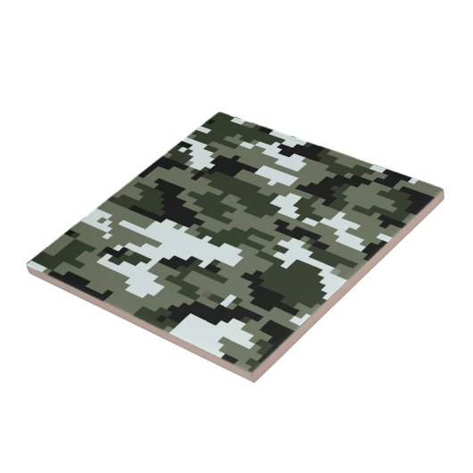 8-bits Pixel Digital Urban Camouflage / Camo Tegeltje (Zijkant)