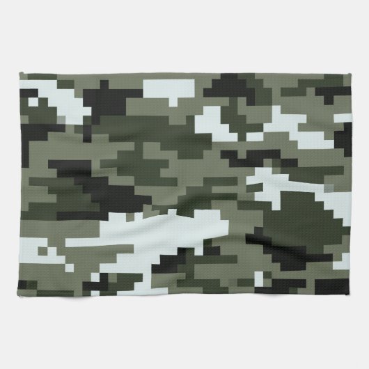 8-bits Pixel Digital Urban Camouflage / Camo Theedoek (Horizontaal)