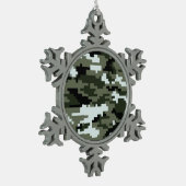 8-bits Pixel Digital Urban Camouflage / Camo Tin Sneeuwvlok Ornament (Links)