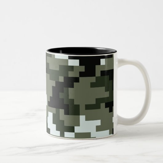 8-bits Pixel Digital Urban Camouflage / Camo Tweekleurige Koffiemok (Rechts)