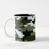 8-bits Pixel Digital Urban Camouflage / Camo Tweekleurige Koffiemok (Links)