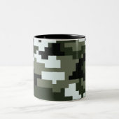 8-bits Pixel Digital Urban Camouflage / Camo Tweekleurige Koffiemok (Center)