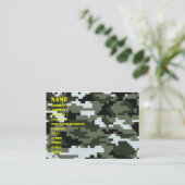 8-bits Pixel Digital Urban Camouflage / Camo Visitekaartje (Staand voorkant)