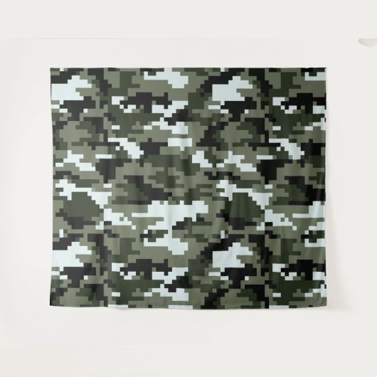 8-bits Pixel Digital Urban Camouflage / Camo Wandkleed (Voorkant (horizontaal))