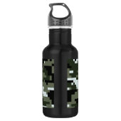8-bits Pixel Digital Urban Camouflage / Camo Waterfles (Achterkant)