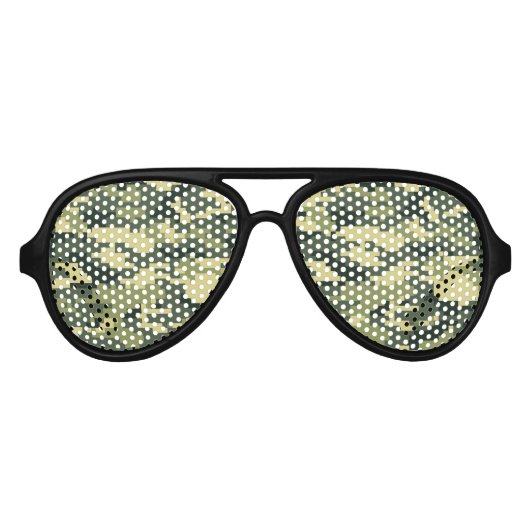 8-bits Pixel Digital Woodland Camouflage / Camo Aviator Zonnebril (Voorkant)