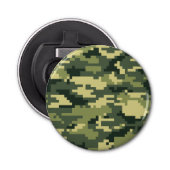 8-bits Pixel Digital Woodland Camouflage / Camo Button Flesopener (Voorkant)