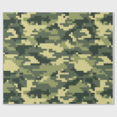 8-bits Pixel Digital Woodland Camouflage / Camo Cadeaupapier (Vlak)