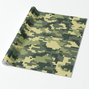 8-bits Pixel Digital Woodland Camouflage / Camo Cadeaupapier