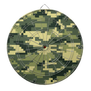 8-bits Pixel Digital Woodland Camouflage / Camo Dartbord