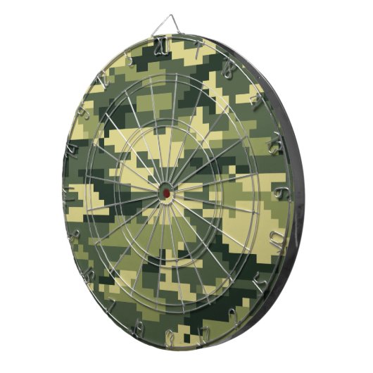 8-bits Pixel Digital Woodland Camouflage / Camo Dartbord (Voorkant Rechts)