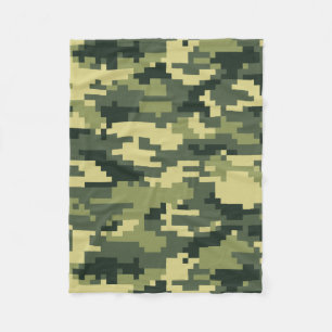 8-bits Pixel Digital Woodland Camouflage / Camo Fleece Deken