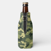 8-bits Pixel Digital Woodland Camouflage / Camo Flesjeskoeler (Fles Achterkant)
