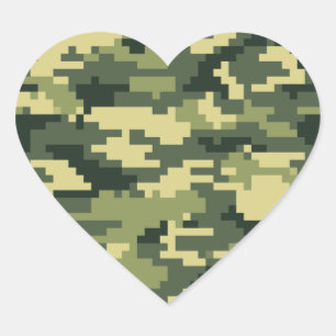 8-bits Pixel Digital Woodland Camouflage / Camo Hart Sticker