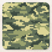 8-bits Pixel Digital Woodland Camouflage / Camo Kartonnen Onderzetters (Voorkant)