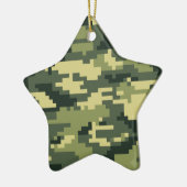 8-bits Pixel Digital Woodland Camouflage / Camo Keramisch Ornament (Links)