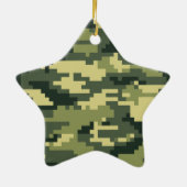 8-bits Pixel Digital Woodland Camouflage / Camo Keramisch Ornament (Achterkant)
