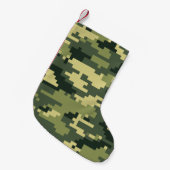 8-bits Pixel Digital Woodland Camouflage / Camo Kleine Kerstsok (Voorkant (Hangend))