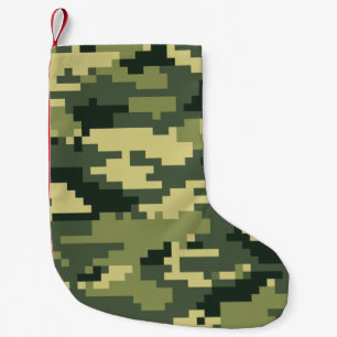8-bits Pixel Digital Woodland Camouflage / Camo Kleine Kerstsok