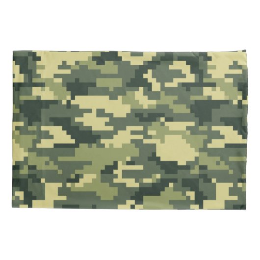 8-bits Pixel Digital Woodland Camouflage / Camo Kussensloop (Achterkant)