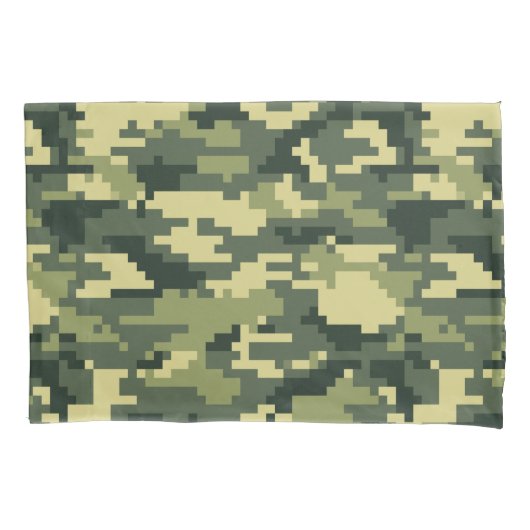 8-bits Pixel Digital Woodland Camouflage / Camo Kussensloop (Voorkant)