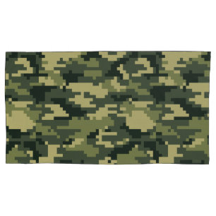 8-bits Pixel Digital Woodland Camouflage / Camo Kussensloop