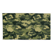 8-bits Pixel Digital Woodland Camouflage / Camo Kussensloop (Achterkant-Rechts)