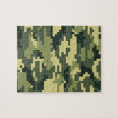 8-bits Pixel Digital Woodland Camouflage / Camo Legpuzzel (Horizontaal)