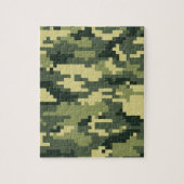 8-bits Pixel Digital Woodland Camouflage / Camo Legpuzzel (Verticaal)