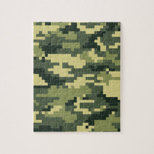 8-bits Pixel Digital Woodland Camouflage / Camo Legpuzzel