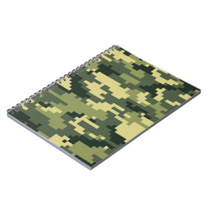 8-bits Pixel Digital Woodland Camouflage / Camo Notitieboek