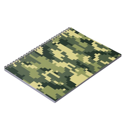 8-bits Pixel Digital Woodland Camouflage / Camo Notitieboek (Linkerzijde)