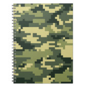 8-bits Pixel Digital Woodland Camouflage / Camo Notitieboek (Voorkant)