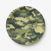 8-bits Pixel Digital Woodland Camouflage / Camo Papieren Bordje (Voorkant)