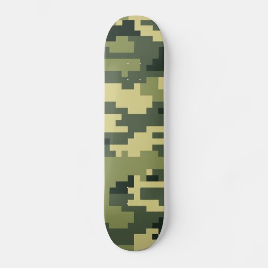 8-bits Pixel Digital Woodland Camouflage / Camo Persoonlijk Skateboard (Voorkant)