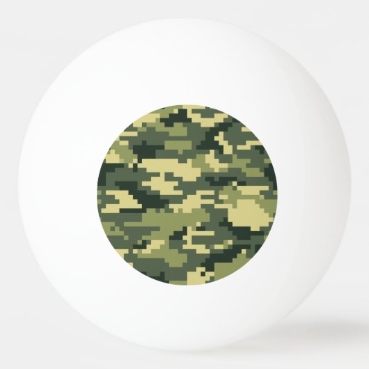 8-bits Pixel Digital Woodland Camouflage / Camo Pingpongbal (Achterkant)