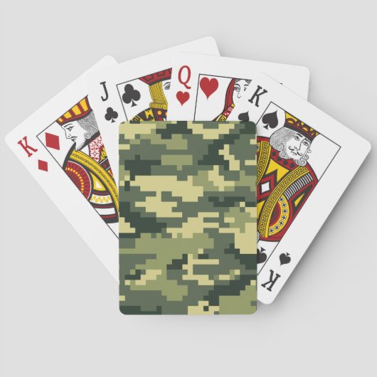 8-bits Pixel Digital Woodland Camouflage / Camo Pokerkaarten (Achterkant)