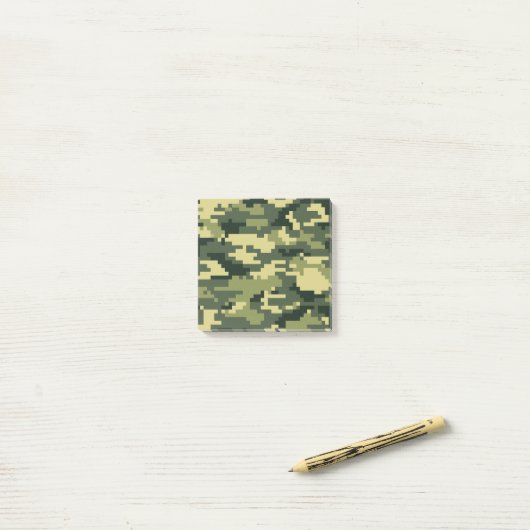 8-bits Pixel Digital Woodland Camouflage / Camo Post-it® Notes (Op bureau)